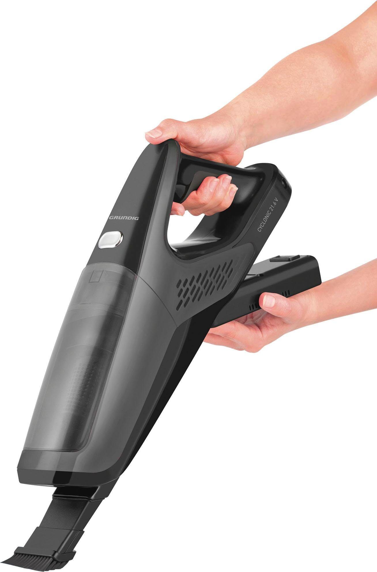 Grundig Akku-Stielstaubsauger "VCH 9932", schwarz (anthrazit, schwarz, schwarz), B:16,1cm H:119cm T:34,5cm, Akkusauger, Kabelloser 2‑in‑1 Akku‑Staubsauger mit 21,6V & 75 Min Laufzeit, Akku-Stielstaubsauger