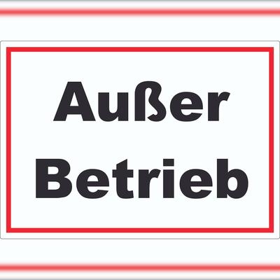 HB-Druck Außer Betrieb Aufkleber A7 (74x105mm)