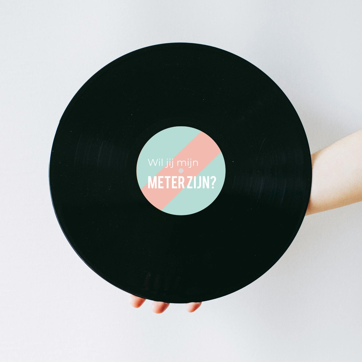 Vinylplaat met Colorful Pink Design - Wil jij mijn meter zijn - Muziek cadeau