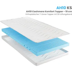 Arga Home AH10 Noppen Komfort-Topper – 10 cm Kaltschaum mit Marble-Effekt & orthopädischer 7-Zonen 3D Topper, Noppenstruktur