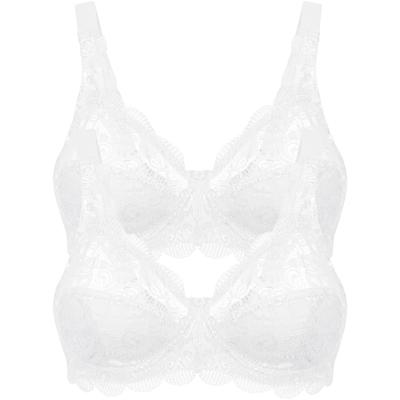 Bügelloser BH SUSA "Latina", Damen, Gr. 75, Cup B, weiß, Spitze, Obermaterial: 77% Polyamid, 15% Baumwolle, 8% Elasthan, bequem, BHs, zarte Spitze, atmungsaktiv, elastisch, bequem, BH-Set