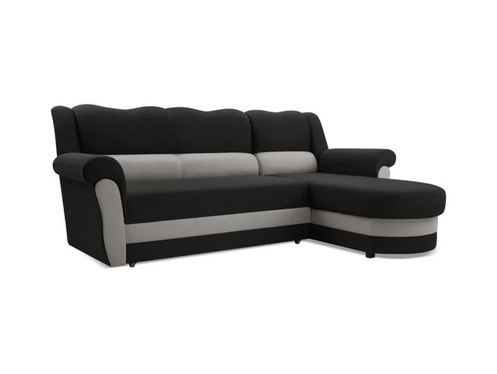 Ecksofa BRUNO Rechts Schwarz/aschegrau (Bahama 36 + Bahama 31)
