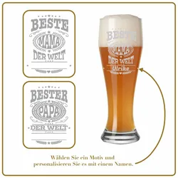 Weizenglas Weißbierglas 0,5 Liter - Mutter-/Vatertag