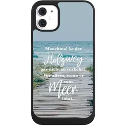 Nivocase Handyhülle für Apple iPhone 11 Hülle NIVOpure Case Schwarz Statement Strand Spruch (Apple iPhone 11), Smartphone Hülle, Schwarz