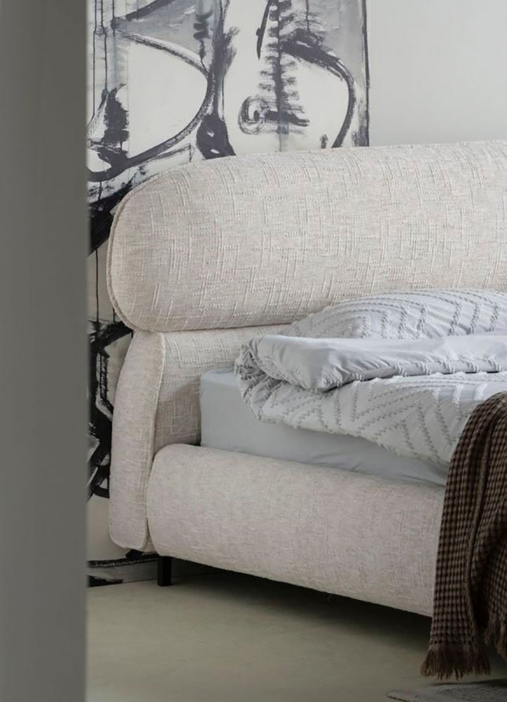 Polsterbett HOME AFFAIRE "Zauberflöte", beige (beige, beige, beige), B:180cm, Betten, Polsterbett beige, beige, beige Liegefläche Länge B: 200cm x 180cm, Bouclé ohne Matratze, Höhe Liegefläche: 37, H3