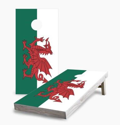 Skip's Garage Welsh Flag Regulation 2x4 Cornhole Game Set