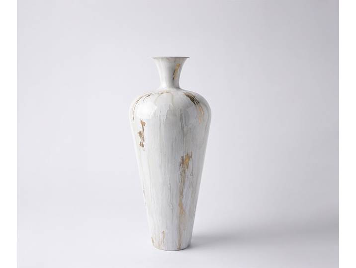 DELIFE Vase Marvella B27 x T27 x H64 cm Metall Kintsugi Handgemacht, Wohnaccessoires