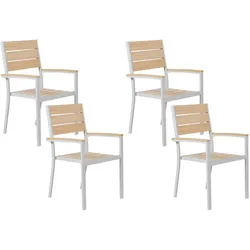 GARTENSTUHL 4er-Set Kunstholz beige Prato