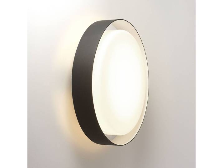 MARSET Aussenwandleuchte Plaff-on!, dimmbar, schwarz, Aluminium, Design, Wandleuchte außen
