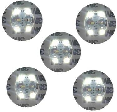 Uplift Picks Light Up Coasters 3 Mode Battery Powered Drink Pads white (5 Pcs) 60mm (with Battery)
