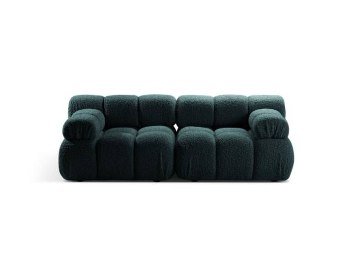 Canapé modulaire 2 places en bouclé pétrole
