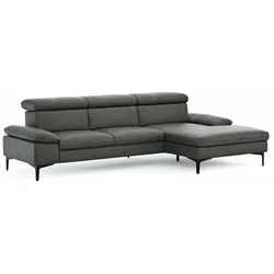 CASEDO Ecksofa Palma Leder Grau Grey