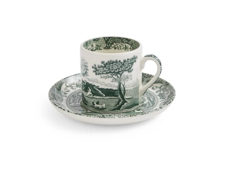 Spode Tasse avec soucoupe Heritage Green Italian Vert, espresso, 9 cl