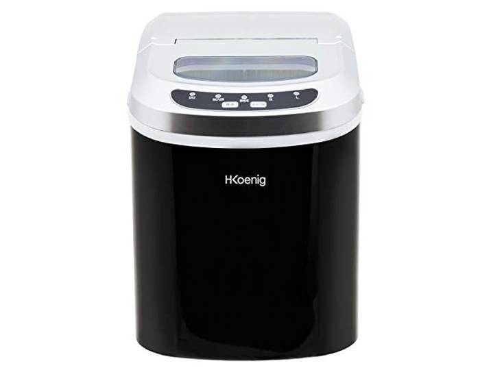 H.Koenig IJsblokjesmachine KB12, 12kg per Dag, 2 IJsblokjes Formaten, Automatisch, Elektrisch, Compact, Mobiel, zonder Installatie, Stil, 2.2 L, IJsblokjes bereid binnen 13 minuten, Zilver