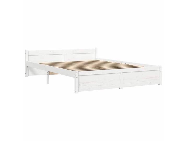 Blanc Lit 2 Personnes：140x190 cm - Cadre robust - Pour sommeil - Cadre de lit - blanc bois massif 140x190 cm 2822239073