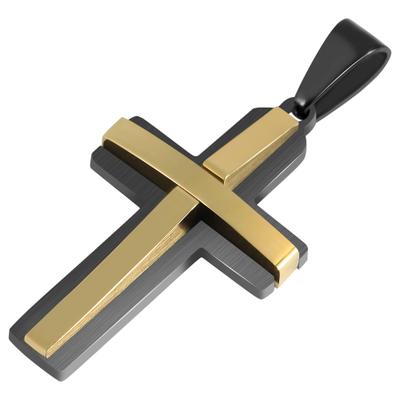 Kettenanhänger ADELIA´S "Anhänger – Kreuz Kreuzanhänger aus Edelstahl", gold, Schmuckanhänger, Damen, Edelstahl, Kettenanhänger, Zum Verschenken – passend für viele Anlässe