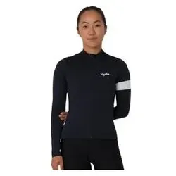 Rapha, Damen, Velotrikot, Women's Core Thermal Long Sleeve Cycling Jersey (XS), Schwarz, XS