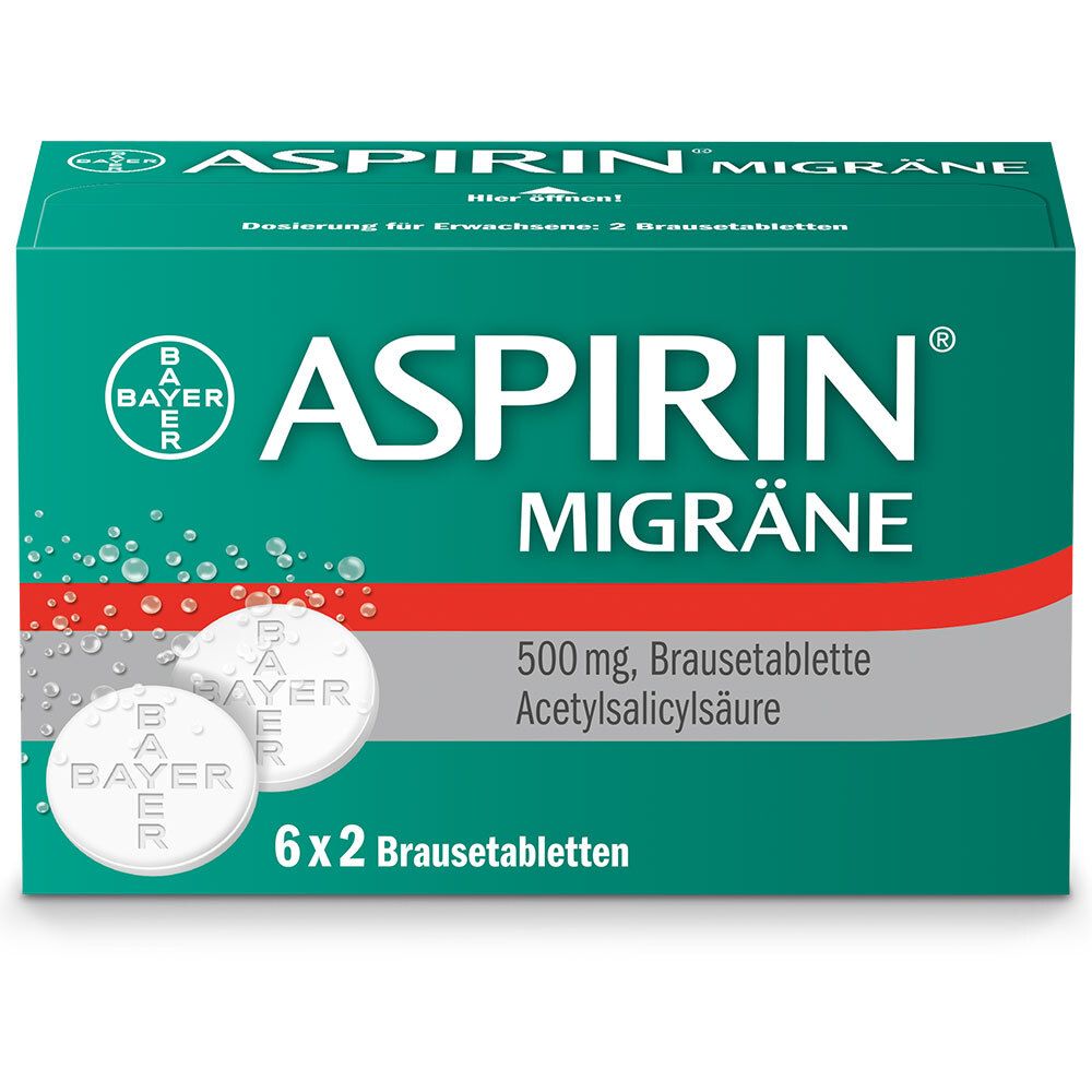 Aspirin Migräne 500 mg Brausetabletten 12 St