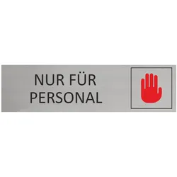 CombiCraft Aluminium Türschild Nur für Personal 165x45mm mit 3M-Tape
