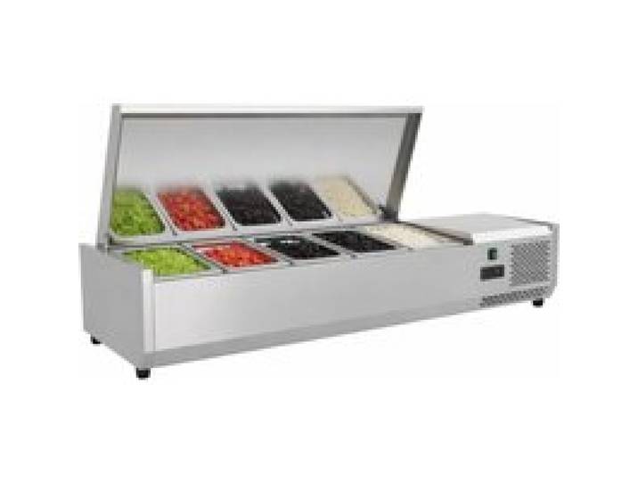 Saladette réfrigérée ingrédients - 1400 mm - 4x GN1/3 + 1x GN1/2 - 0/+10°C - Inox AISI 201