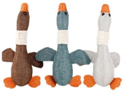 United Durable Wild Goose Plush Dog Toy Bite & Squeaky Teeth Cleaning Chew Toy random Color