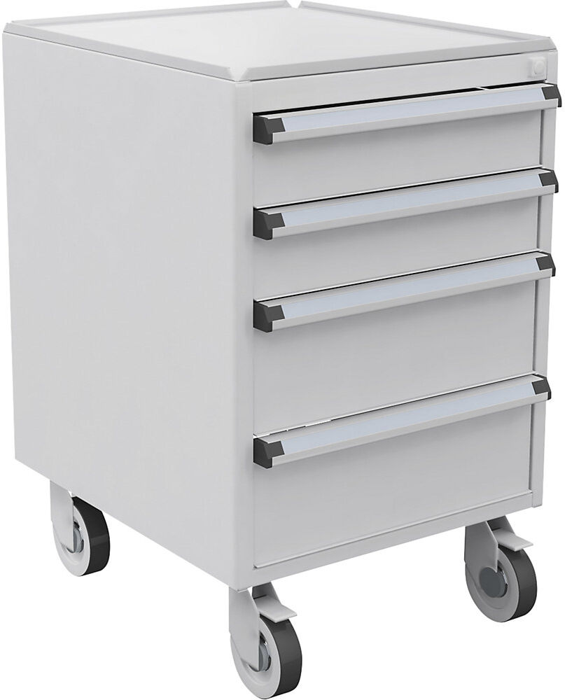 Schubladenblock, fahrbar, elektrisch ableitfähig (ESD), 4 Schubladen Treston