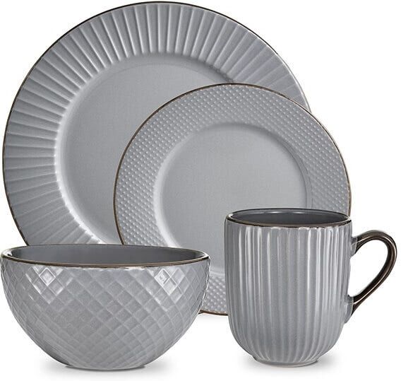 Tower Empire 16 Piece Dinnerware Set Grey