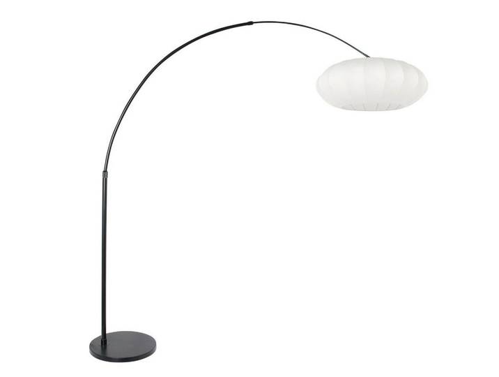 Stehleuchte, Schwarz, Textil, rund, 50x240x230 cm, mit Schalter, Lampen & Leuchten, Innenbeleuchtung, Stehlampen, Stehlampen