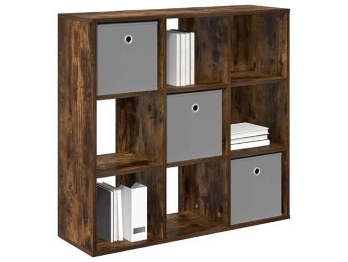 KTHLBRH Sideboard Eiche Smoke 88,5 x 29 x 84,5 cm, 3 Schubladen Technisches Holz, versenkte Griffe, ausgestattete Ablagen, vielseitige Verwendung, einfache Montage