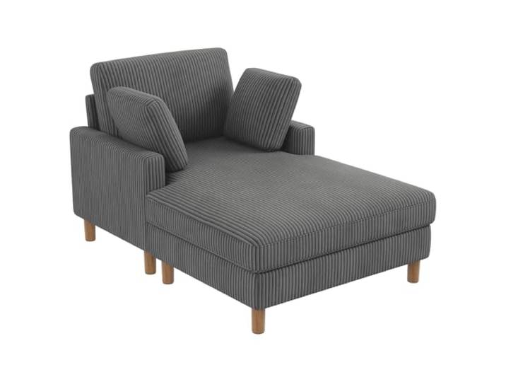 Vesgantti Cord Schlafsofa, Sofa Bett mit 2 Kissen, Relaxsessel, Schlafsessel für Wohnzimmer, Schlafzimmer, Büro, Werkzeuglose Montage, 148 * 104 * 92cm Grau