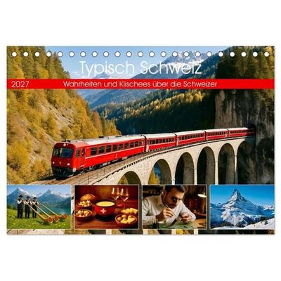 Typisch Schweiz (Tischkalender 2027 DIN A5 quer), CALVENDO Monatskalender