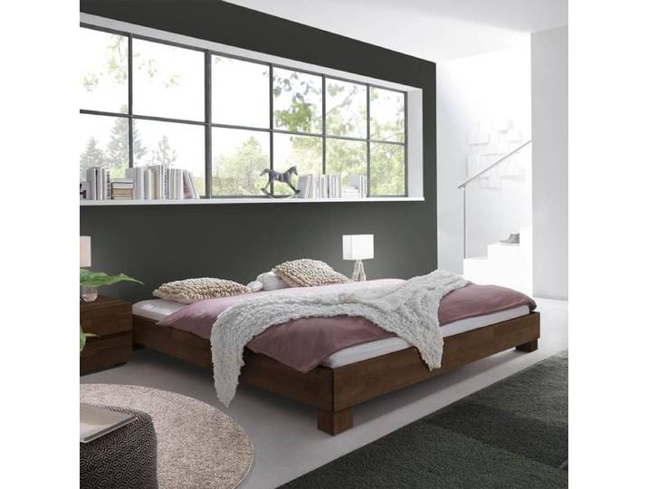 Bett Alicante Buche Massivholz ohne Kopfteil 160x200cm modern