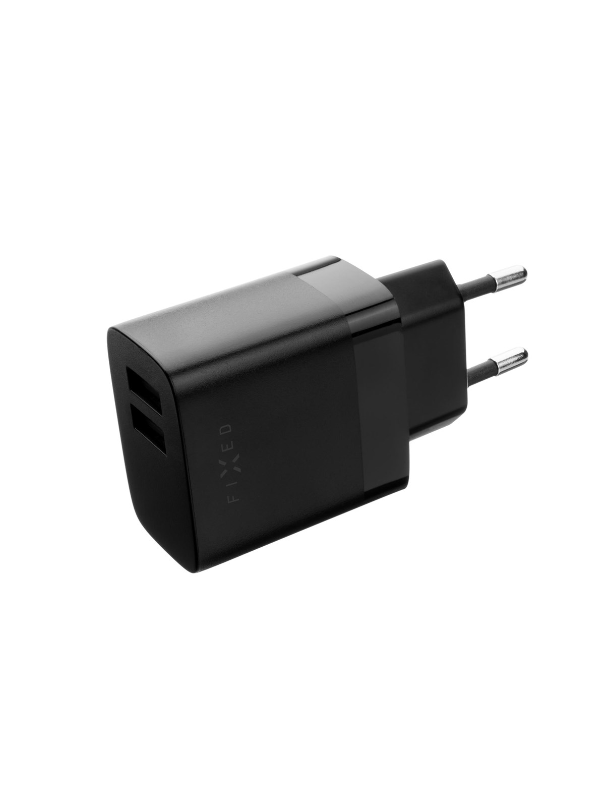 FIXED Home Charger 2x USB-A 17W/Lightning cable 1m Black