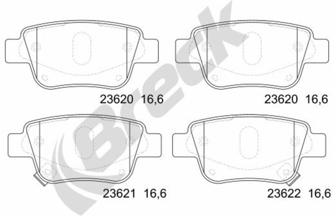 Bremsbelagsatz BRECK 23620 00 702 10, Hinten