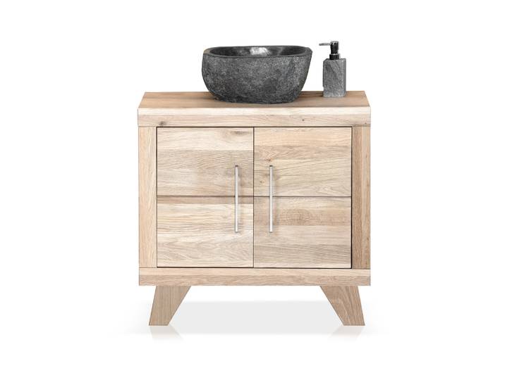 OZEANA Waschbeckenunterschrank II, Material teilmassiv, Eiche