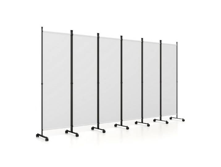 COSTWAY Paravent 6-teiliger faltbarer Raumteiler, freistehende Trennwand, für Wohnzimmer, Homeoffice