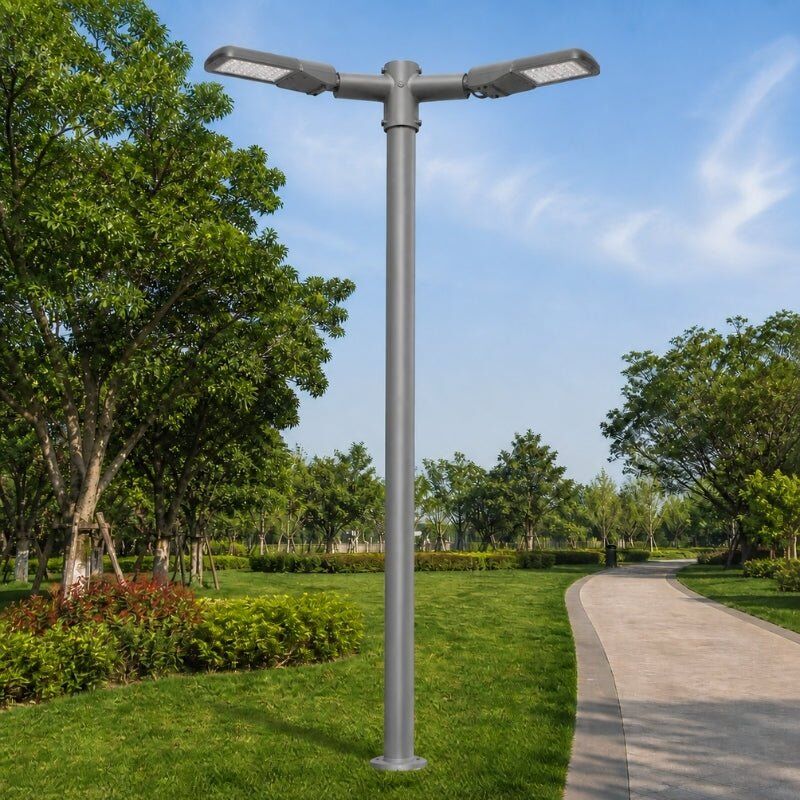 LED line Support Gris 2 Luminaires pour Mât d'Éclairage