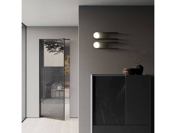 Fabbian Designer Wandleuchte Comet, dimmbar, schwarz, für Wohn- / Esszimmer, Metall, Design