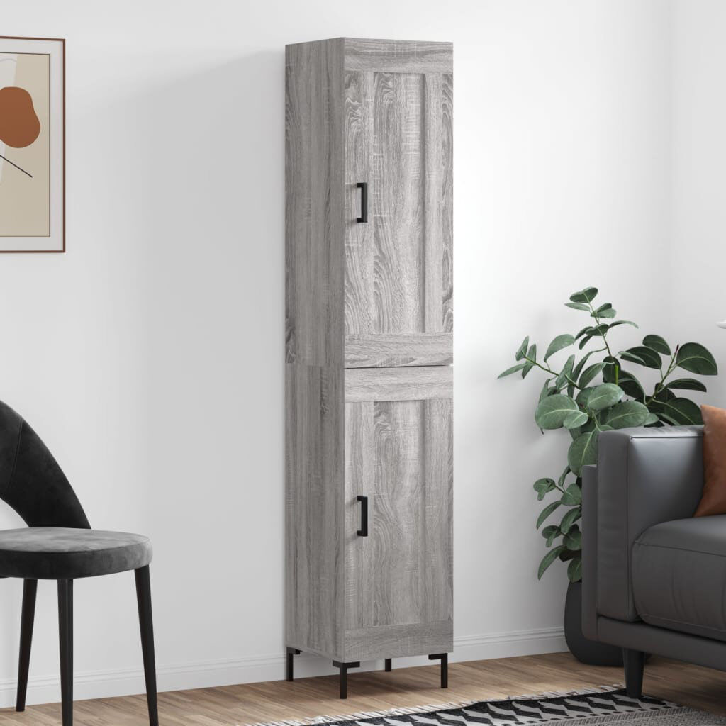 17 Stories Mhosin Wide Highboard Grey 180cm H X 34.5cm W X 34cm D