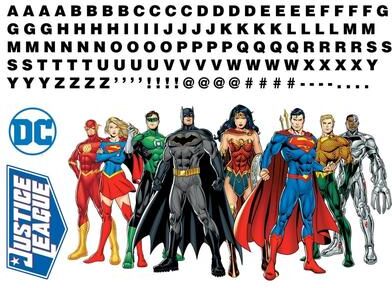 Warner Bros Justice League Peel And Stick Giant Wall Decals With Alphabet​ by RoomMates