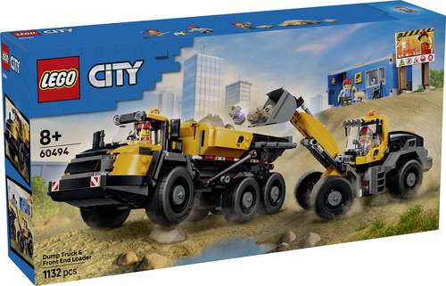 60494 LEGO CITY Kipplaster und Schaufellader (60494) Bauset mit 2 Baufahrzeugen und Bürocontainer