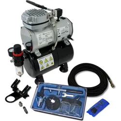 Wiltec Einsteiger Airbrush Kompressor Set AS189 Airbrushpistole DA128 Zubehör