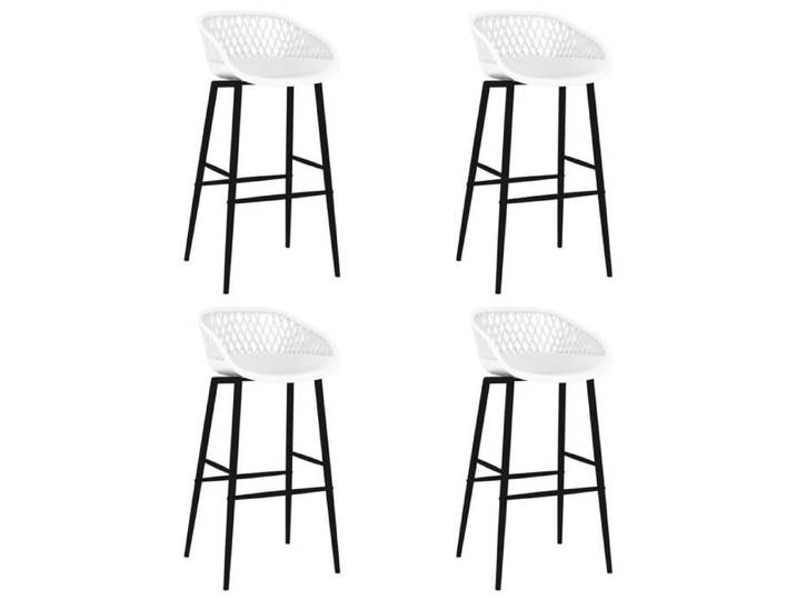 Blanc Chaises de bar lot de 4 blanc - Chaise haute de bar H15937