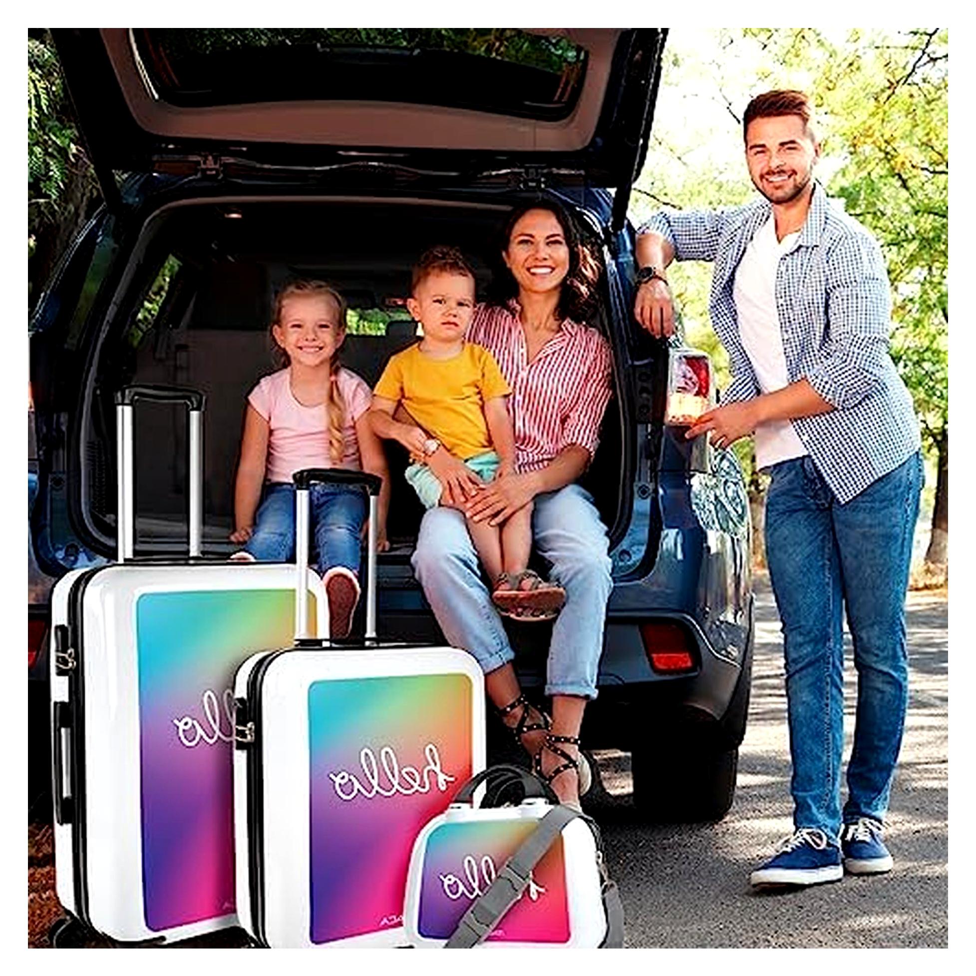 Leicht Koffer Set Polycarbonat Reisekoffer Set für Flugreisen - Dauerhaft Hartschalenkoffer Set - Kofferset Hartschale mit TSA Kombinationsschloss - Robuster und Leichter Reisekofferset, Weiss