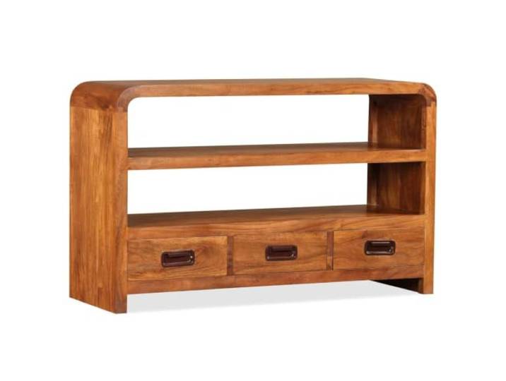 Makastle TV-Schrank Massives Akazienholz Braun 90x30x55 cm