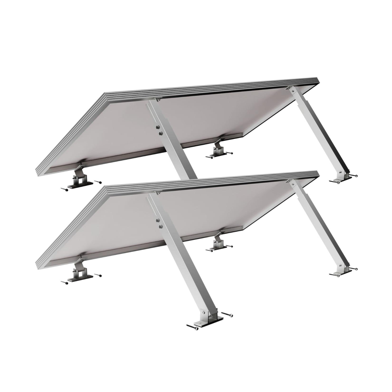 Balkonkraftwerk Halterung Aufständerung 15-30° - 2 Solarmodule für Dach & Wand