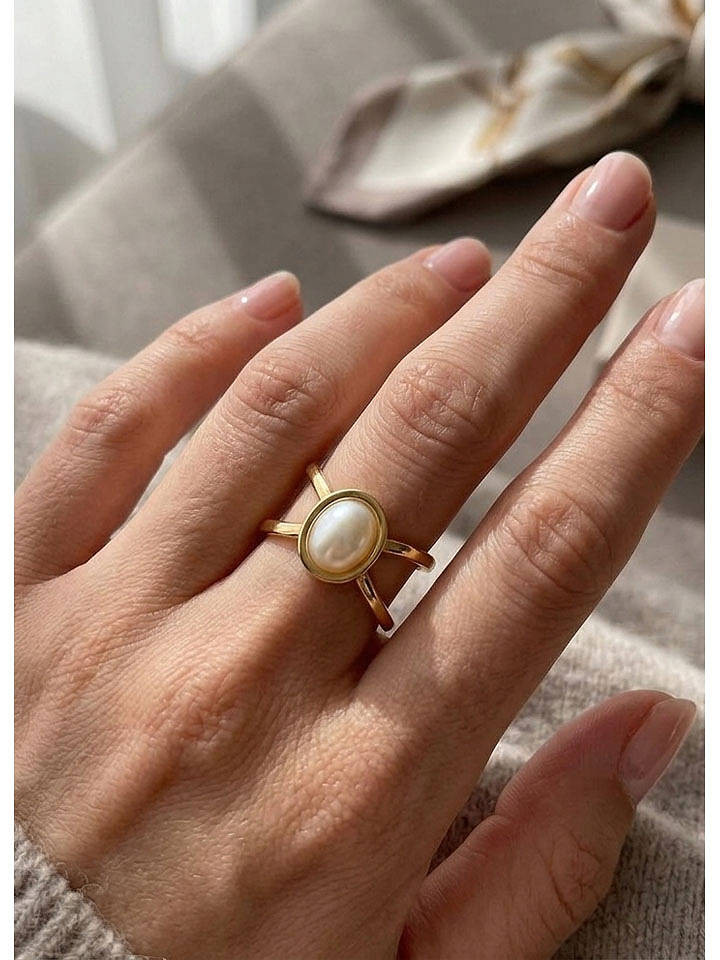 atelier MIU Vergold. Ring mit Perle - onesize