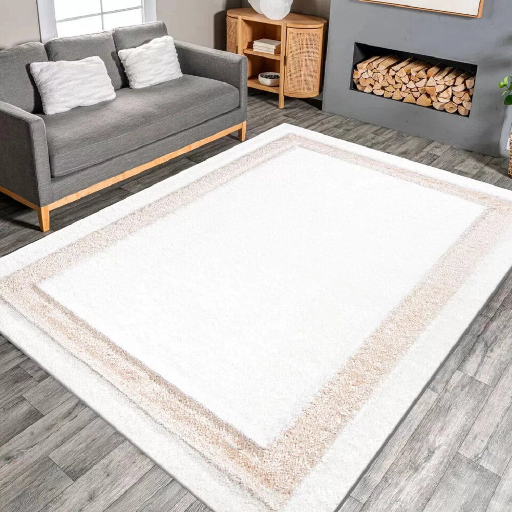 Metro Rectangle Geometric Dhurrie Indoor / Outdoor White Rectangle 80 x 150 cm