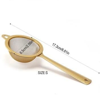 Uplifted Finds Professional Stainless Steel Matcha Sifter And Ultra Fine Mesh Tea Strainer For Ceremonial Prep gold 6.5 Cm
