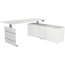 Kerkmann Höhenverstellbarer Kompaktschreibtisch (elektrisch) »Move 3« mit Sideboard weiß, 180x120x80 cm